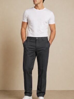 NWT Ted Baker Men’s Straight Fit Dress Pants Dark Grey 38x32 Stretch Trousers